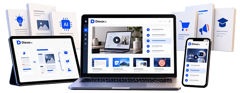 Diexar AI Academy op laptop, tablet en telefoon